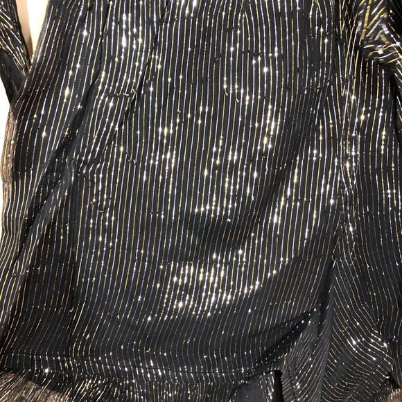 RAGA Long Sleeve Striped Metallic Romper - Picture 4 of 4